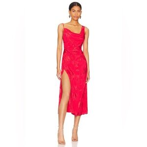 For Love and Lemons Cocktail Dress Red Floral Size Medium